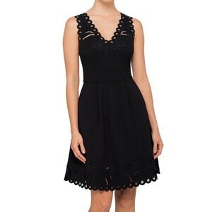 Ted Baker Emalise V-Neck Embroidered Skater Dress